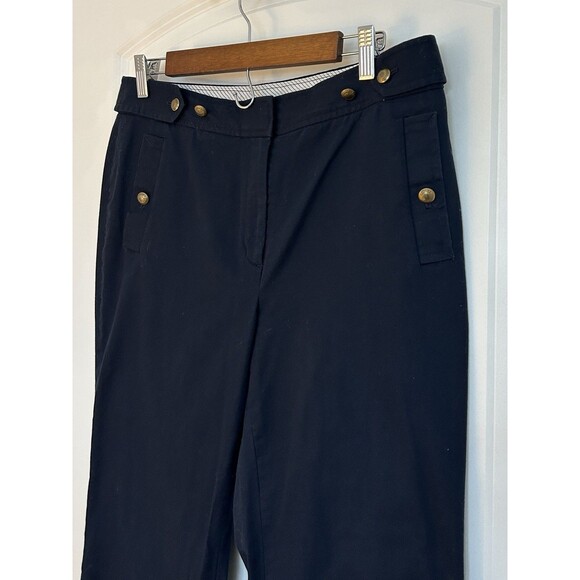 Brooks Brothers Women Pants Size 10 Navy Trousers Gold Buttons Preppy Elevated - Picture 2 of 14
